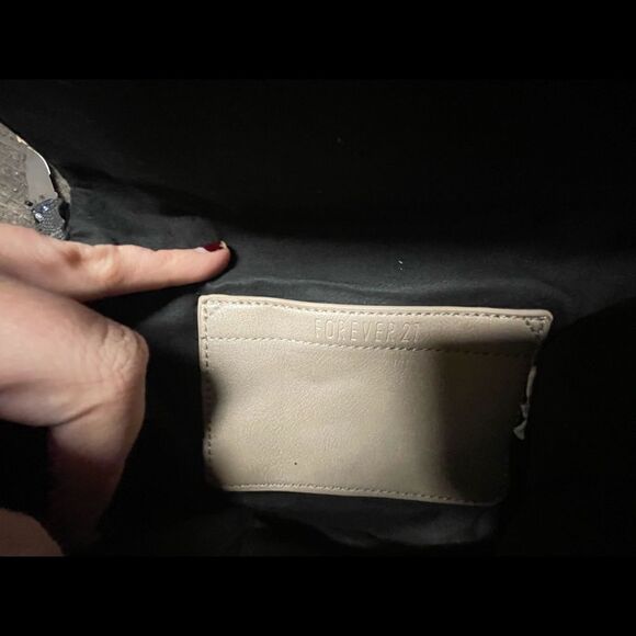 Beige Studded Crossbody with Silver Chain Strap - Picture 7 of 8